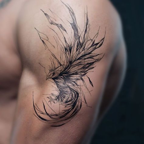 Phoenix Tattoo Men, Tato Phoenix, Phoenix Tattoo Feminine, Small Phoenix Tattoos, Phoenix Bird Tattoos, Phoenix Tattoo Design, Mens Shoulder Tattoo, Tattoo Inspiration Men, Cool Chest Tattoos