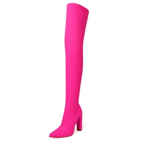 PRICES MAY VARY. UNMATCHED CRAFTMANSHIP: Each pair of thigh high boots are crafted from high quality material. The breathable lining give you a comfortable feeling. You will be absolutely unique with knee high boots. We suggest that choose the size according to the actual foot length and size chart we attached. ELEVATE YOUR STYLE: Fluorescent thigh high boots with 4.13 inch chunky high heel are a great way to make your legs look more attractive. High heel over the knee boots are perfect for elon Disco Homecoming, Pink Knee High Boots, Stretch Thigh High Boots, Knee High Boots Dress, Women's Over The Knee Boots, Makeup Table Vanity, Make Up Desk Vanity, Mirror With Led Lights, Chunky High Heels