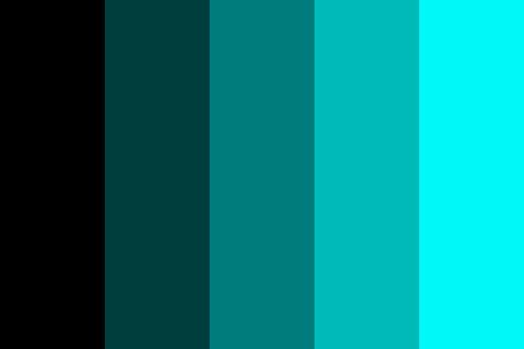 Black to Cyan Color Palette Neon Colour Palette, Cyan Color, Neon Azul, Cyan Colour, Create Color Palette, Black Color Palette, Cool Color Palette, Hex Color Palette, Color Palette Design