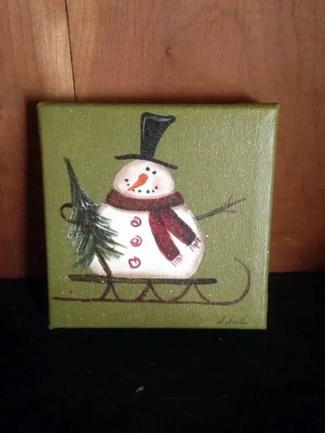 40 Easy Mini Canvas Painting Ideas For Beginners To Try | ArtBeek Canvas Paintings Christmas, Little Canvas Paintings, Mini Canvas Painting Ideas, Canvas Painting Ideas For Beginners, Christmas Paintings On Canvas, Painting Ideas For Beginners, Holiday Painting, Canvas Painting Ideas, Snowman Painting