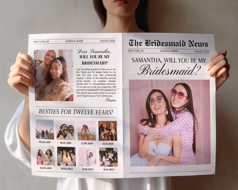 Bridesmaid Proposal Newspaper Bouquet Template, Newspaper Flower Bouquet Wrap, Will You Be My Bridesmaid Proposal Card, Photo Card Template Bridesmaid Proposal Unique, Newspaper Flower Bouquet, Newspaper Bouquet, Newspaper Flowers, Bridesmaid Proposal Card, Newspaper Template, Photo Card Template, Bridesmaid Proposal Cards, Bouquet Wrap