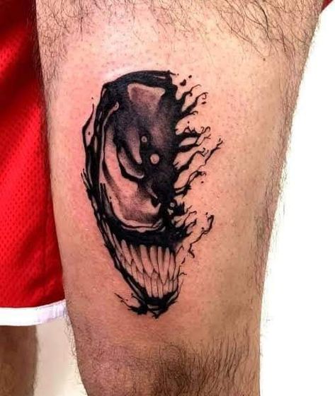 Black Spiderman Tattoo, Vemon Tattoos, Venom Tattoo Design, Venom Tattoo Ideas, Venom Tattoos, Deadpool Tattoo, Venom Tattoo, Spiderman Tattoo, Epic Tattoo