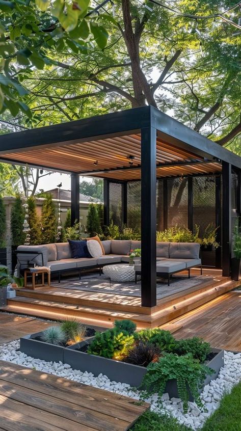 Art & Creative Ideas Outside Areas Ideas Backyards, Backyard Gazebo Decorating Ideas, Deck Gazebo Ideas, Cabana Ideas Backyard, Backyard Retreat Ideas, Gazebo Ideas Backyard, Outdoor Gazebo Ideas, Backyard Cabana, Backyard Renovation