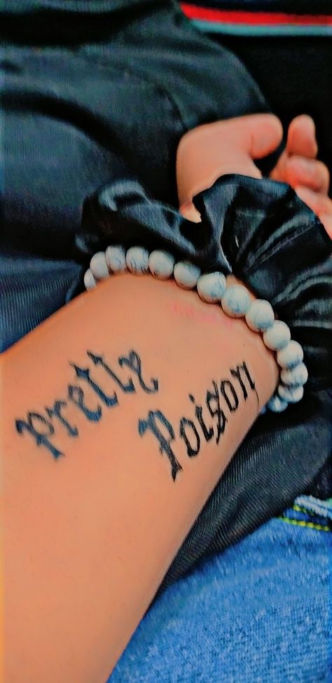 Pretty Little Poison Tattoo, Pretty Poison Tattoo, Poison Tattoo, Pretty Poison, Pattern Tattoo, Tatting, Tattoo Quotes, Art Ideas, Tattoo Ideas