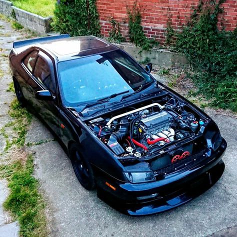 JDM 5th Gen Honda Prelude BB6 SiR H22a7 260bhp Azect Modified Headlights Engine Bay Honda Prelude Modified, Honda Prelude Tuning, Honda Prelude 5th, Prelude Honda, Honda Type R, Honda Vtec, Black Cars, Jdm Honda, Dream Vehicles