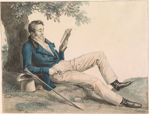 Reading Under A Tree, Regency Books, Man Reading, Under A Tree, Tree Sketches, Man Sitting, Painting Collage, Tree Illustration, Tree Drawing