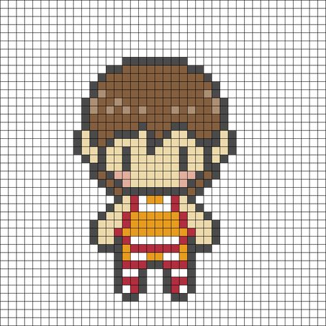 Kandi Patterns for Kandi Cuffs - Characters Pony Bead Patterns Perler Bead Patterns Omori, Omori Kandi Pattern, Pochita Perler Beads, Omori Pixel Art Grid, Omori Kandi, Kandi Cuffs, Melty Bead Patterns, Fuse Bead Patterns, Pony Bead Patterns