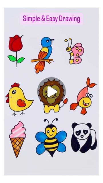 Creative Drawing for kids on Instagram: "Must try easy drawing for kids😍  #reels #art" How To Draw Animals For Kids, Kid Drawing Ideas, Drawing Animals For Kids, Easy Animal Drawings For Kids, Easy Kids Drawings, Easy Animals Drawing, Animal Drawing For Kids, Animals Drawing For Kids, Kids Drawing Easy