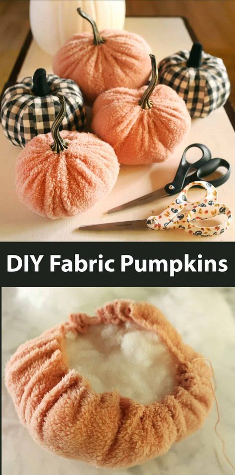 Easy fabric pumpkin DIY (made from a sweater!) — Working with @FiskarsAmericas #sponsored Diy Fabric Pumpkins, Small Throw Pillows, Fun Learning Activities, Pumpkin Diy, Decorating Bookshelves, Pumpkin Outfit, Weekend Crafts, Buzz Feed, Pumpkin Stem