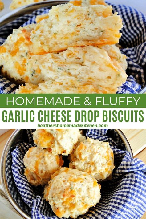 Garlic Cheese Drop Biscuits, Cheddar Cheese Drop Biscuits, Homemade Cheese Biscuits, Easy Homemade Cheddar Biscuits, Easy Cheesy Garlic Biscuits, Baking Powder Cheese Biscuits Recipe, Best Drop Biscuits, Cheddar Garlic Drop Biscuits, Butter Garlic Biscuits