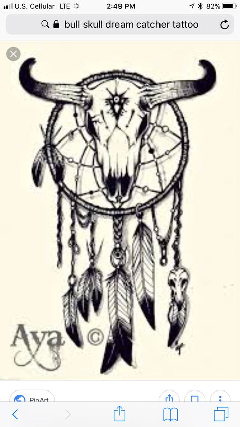 Cow Skull Dream Catcher Tattoo, Western Theme Tattoo, Toros Tattoo, Skull Dream Catcher, Atrapasueños Tattoo, Cow Skull Tattoos, Dreamcatcher Drawing, Butterfly Quilts, Scenery Tattoo