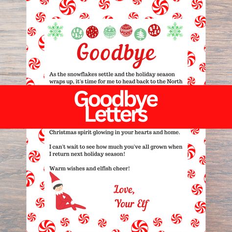 Free Printable Elf on the Shelf Goodbye Letters Elf On The Shelf Goodbye, Farewell Note, Printable Elf On The Shelf, Goodbye Letter, Classic Christmas Movies, Free Printable Letters, Letter To Yourself, Printable Letters, Expressing Gratitude