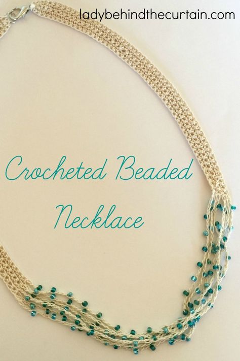 Crocheted Beaded Necklace Pattern | I’m obsessed with crocheting jewelry! It’s so easy. I love how lightweight they are; comfortable to wear all day long. Once you make one piece, you won’t want to stop! Beaded Necklace Pattern, Crochet Jewelry Necklace, Crochet Beaded Necklace, Crochet Necklace Pattern, Bracelet Crochet, Magnetic Necklace, Crochet Jewelry Patterns, Diy Collier, Necklace Patterns