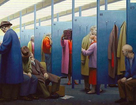 The Waiting Room by George Tooker, 1959 George Tooker, Peter Doig, The Waiting Room, Social Realism, Smithsonian Museum, Tempera Painting, Blog Art, Magic Realism, Oldenburg