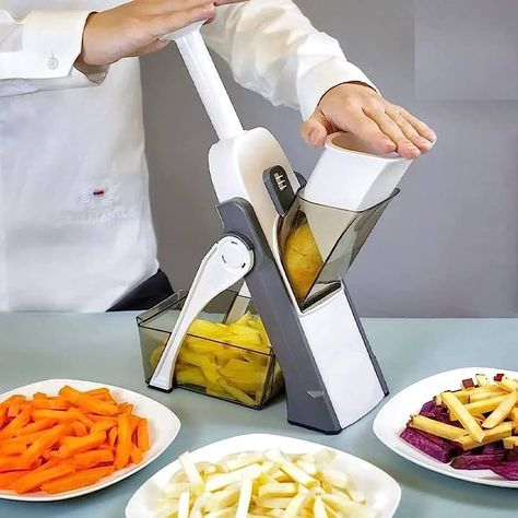 ROMINO Multifunctional Kitchen Vegetable Cutter, Push to Cut Spring Slicer Mandoline Chopper, Vegetable Shredder, Slicer with Stainless Steel Blades (Multi Color) : Amazon.in: Home & Kitchen Vegetable Shredder, Potato Slicer, Food Slicer, Mandolin Slicer, Vegetable Chopper, Vegetable Slicer, Vegetable Tools, Easy Drawing, Mandolin