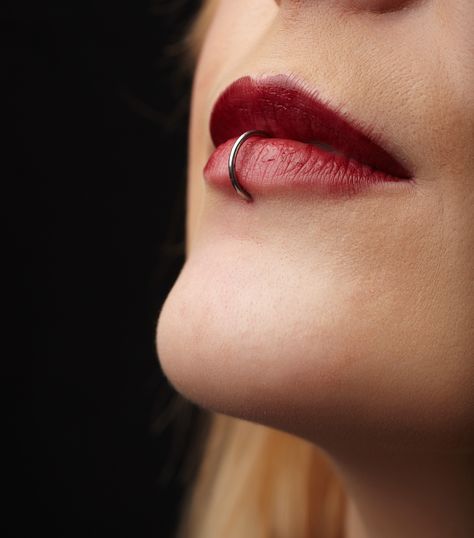 The hoop labret look is just so sexy and one of our favorite piercing trends. Shop our complete labret collection now. Labret With Hoop, Hoop Labret Piercing, Labret Ring Piercing, Vertical Labret Piercing Hoop, Center Lip Piercing, Labret Piercing Hoop, Vertical Labret Ring, Vertical Labret Piercing Jewelry, Labret Hoop