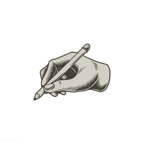 Illustration of a hand writing with a pencil | premium image by rawpixel.com Wood Pencil Holder, Writing Icon, Automatic Drawing, Hand Symbols, Hands Icon, Writing Tattoos, Photography Inspiration Portrait, Insta Icon, Hand Writing