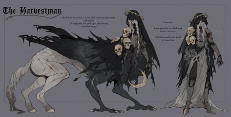 Bone Monster Concept Art, Wendigo Concept Art, Dark Fantasy Creature Design, Underdark Creatures, Aberration Art, Human Animal Hybrid Art, Eldritch Character Design, Monster Design Concept, Eldritch Horror Oc