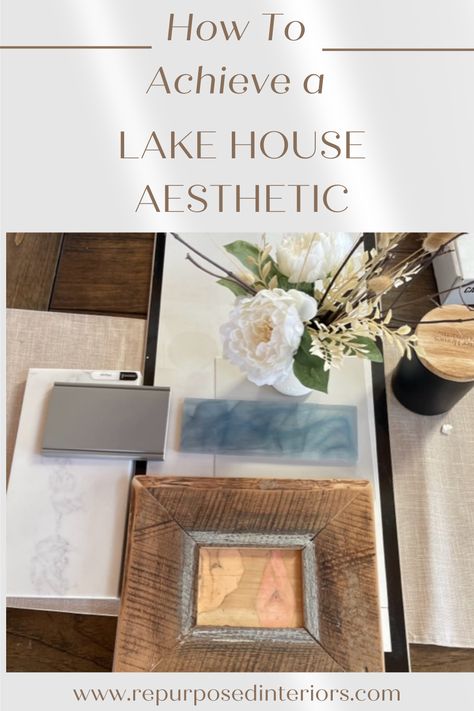 Lake House Aesthetic Midwest Lake House Interior, Lakehouse Interior Design Inspiration, Lake House Powder Room Ideas, Decorating Lake House, Elegant Lake House Decor, Unique Lake House Ideas, Classic Lake House Interior Design, Modern Lakehouse Interiors, Lake House Bathroom Decor