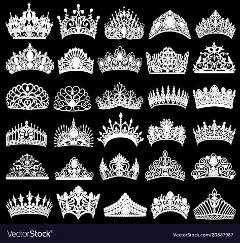 Tiara Tattoo Design, Tiara Tattoo, Crowns And Tiaras, Wedding Crown Tiara, Crystal Crown Tiaras, Crown Drawing, Bridal Crown Tiara, Crown Tattoo Design, Pola Manik