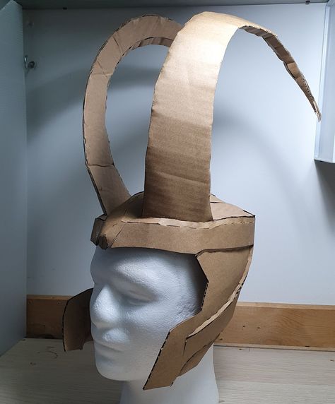 Loki Helmet - A4 & Letter Size PDF Template (Ready to Print) Loki Helmet Template, Cardboard Helmet Template, Iron Man Hand, Loki Helmet, Cardboard Costume, Room Shelf, Pet Fox, Animal Masks, Dec 26