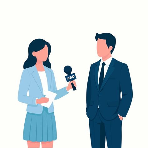 Woman journalist interviewing with the p... | Premium Vector #Freepik #vector Journalist Illustration, Interview Illustration, Interview Picture, Interview Images, The Politician, Men Logo, Man Illustration, Cartoon Photo, Logo Psd