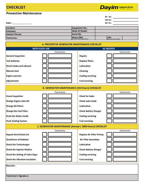 Preventive Maintenance Checklist, Vehicle Maintenance Log, Home Maintenance Schedule, Work Notes, Buying First Home, Factory Work, Process Map, Inspection Checklist, Maintenance Checklist