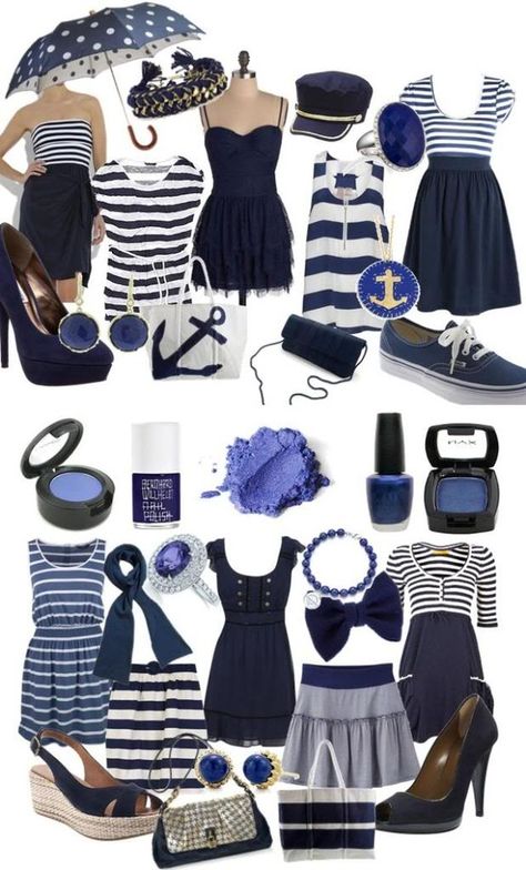 100% FREE guarantee way to make money while at home! Sign up today 100% FREE!  workfromhome18.blogspot.com Nautical Theme Outfit, Nautical Outfits, Sailing Outfit, Fashion Project, Dinner Outfits, Nautical Fashion, Navy Fashion, Mode Hijab, Nautical Theme