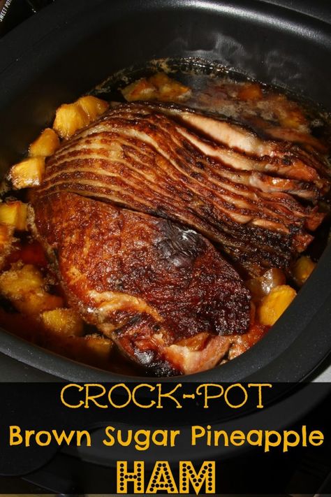 Brown Sugar Pineapple Ham, Quick Slow Cooker Meals, Brown Sugar Pineapple, Brown Sugar Ham, Pineapple Ham, Crockpot Ham, Delicious Slow Cooker Recipes, Crockpot Dishes, Easy Slow Cooker Recipes