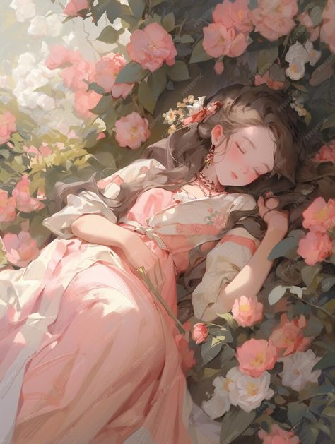 Person Laying In Water Drawing, Laying In A Bed Of Flowers, Laying In Flowers, Bed Of Flowers, Woman Laying, Imagination Art, Painting Of A Woman, Water Drawing, Cover Ideas