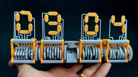 Cool Arduino Projects, Seven Segment Display, Mundane Objects, Unusual Clocks, Mechanical Clock, Clock Wallpaper, 3d Printing Diy, Textil Design, 3d Printer Diy