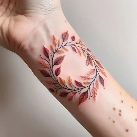 Chestnut Tree Tattoo, Seasonal Tattoos, Hazelnut Tattoo, Fall Tattoo Ideas Autumn, Fall Tattoo Ideas, Autumn Tattoos, Fall Tattoos, Fall Leaves Tattoo, Fall Tattoo