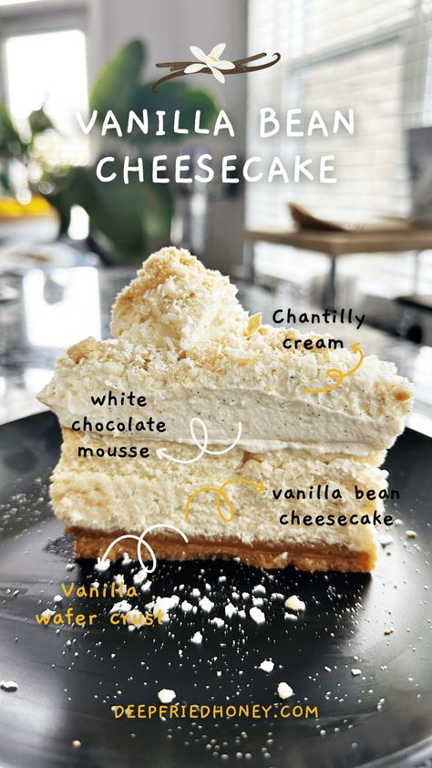 Cheesecake Factory Cheesecake Recipes, French Cheesecake, Cheesecake With Whipped Cream, Layer Cheesecake, Cheesecake Factory Copycat, Vanilla Wafer Crust, Bean Pie, Cheesecake Wedding Cake, Vanilla Bean Cheesecake