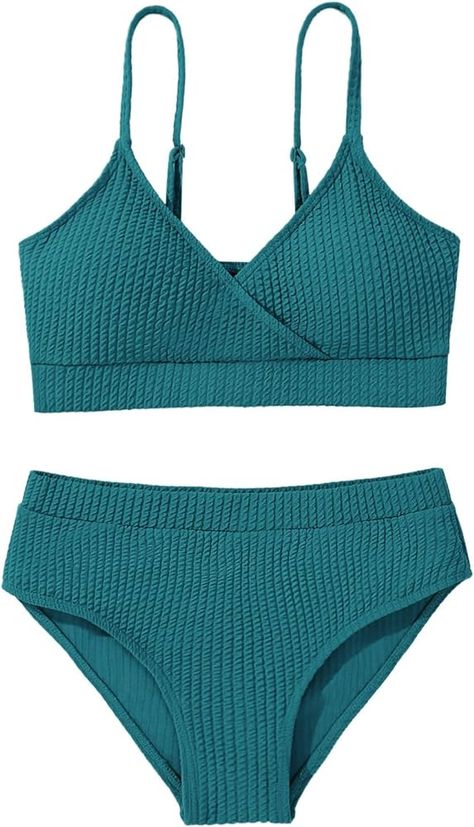 Amazon.com: Girl's 2 Piece Swimsuit Solid Spaghetti Strap Bikini Sets Beach Bathing Suit Swimwear for Teen Kids : Clothing, Shoes & Jewelry Cute Swimsuits For Teens Bikinis, 2 Piece Swimsuit, Beach Bathing Suits, 2 Piece Swimsuits, Cute Swimsuits, Kids Clothing