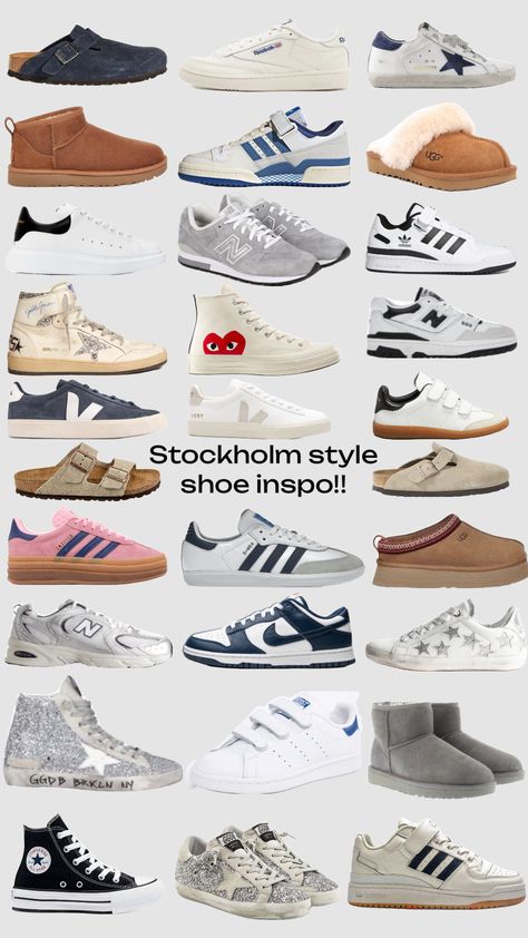 Stockholm Style Winter, Skor Sneakers, Trendy Shoes Sneakers, Preppy Shoes, Skandinavian Fashion, Makijaż Smokey Eye, Stockholm Style, Shoe Inspo, Style Winter