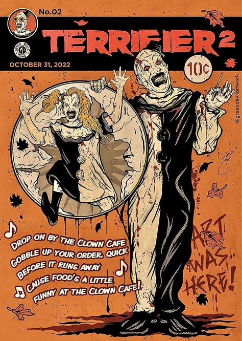 Terrifier 2, Ice Nine Kills, Horror Cartoon, Art The Clown, Christmas Feast, Ice Nine, Spooky Movies, Halloween Horror Movies, Horror Artwork