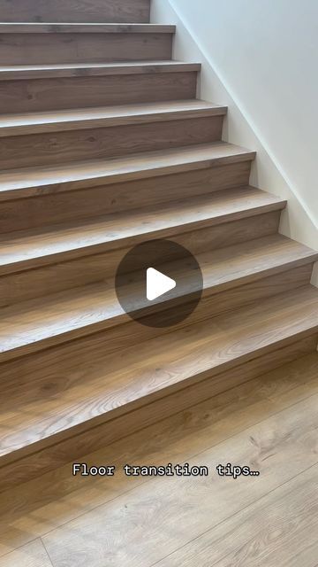 Kelly Griffiths | Save for later: how can I transition from wood to LVT? Here’s a transition from wood (on the stairs) to the LVT in the basement floor. It’s... | Instagram Engineered Hardwood Stairs, Engineered Wood Stairs, Lvt Stairs, Vinyl Plank Flooring Stairs, Floor Transition Ideas, Floor Transitions, Wood Floor Stairs, Floor Transition, Transition Flooring