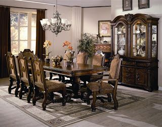 Traditional Dining Set, Formal Dining Room Sets, Brown Dining Room, Legacy Classic Furniture, Double Pedestal Dining Table, Set Meja Makan, Formal Dining Tables, 7 Piece Dining Set, Pedestal Dining Table