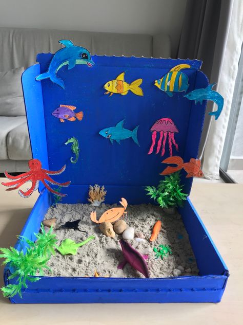 Animals Habitat, Ocean Diorama, Animal Habitats, Ocean Animals, Sea Animals, Projects For Kids, Habitat, Animals, Quick Saves