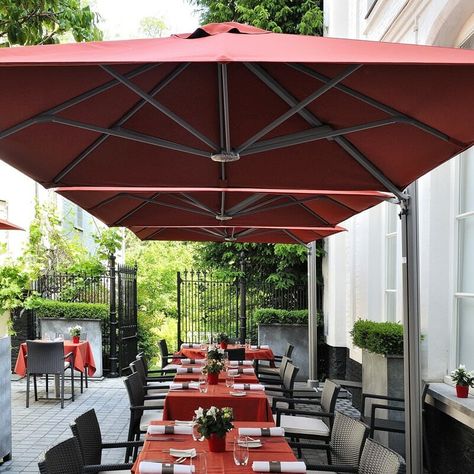 Square Commercial Umbrellas | P6 Series | Shelter Outdoor | Commercial Patio Umbrellas, Cabanas and Shelters Large Outdoor Umbrella, Outdoor Restaurant Patio, Design Per Patio, Best Patio Umbrella, Patio Table Umbrella, Commercial Umbrellas, Pergola Pictures, Offset Patio Umbrella, Small Courtyard Gardens