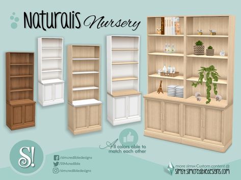 Sims 4 Shelf Clutter Cc, Ts4 Cc Dresser, Simcredible Sims 4, Sims4 Furniture, Living Room Sims 4, Sims4 House, Sims Furniture, Furniture Shelves, Furniture Cc