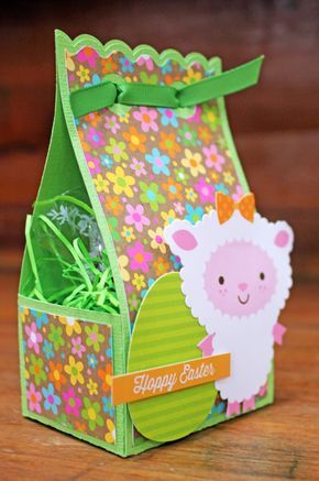 Doodlebug Design Inc Blog: Easter Treat Boxes by Kathy Skou Easter Treat Boxes, Easter Treat Holders, Easter Treat Box, Treat Containers, Easter Paper Crafts, Stampin Up Easter, Easter Treat Bags, Easter Favors, Easter Lamb