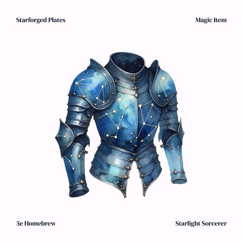 A pristine armor befitting a great knight! . . . #starforged #starlightsorcerer #dnd5e #homebrew5e #armor #magicarmor Dnd Heavy Armor, Dnd Magic Armor, Armor Rpg, Mage Armor, Dnd Armor, Dnd Resources, Mythical Armor, Dnd 5, Magic Armor