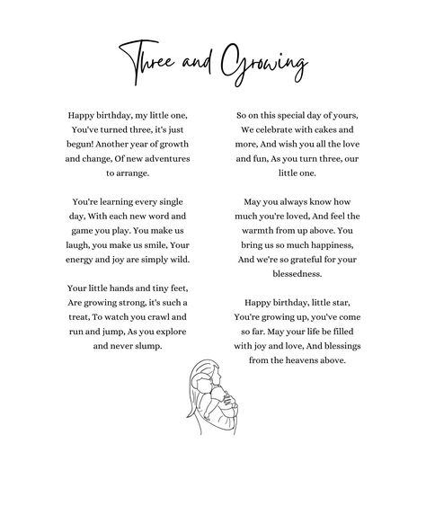 Three Year Old Quotes, 3rd Birthday Quotes For Daughter, Birthday Boy Quotes, 3rd Birthday Party For Boy, Birthday Poem, Third Birthday Girl, Birthday Quotes For Daughter, Birthday Freebies, Birthday Poems