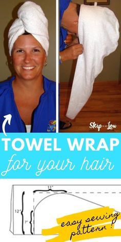 Hair Towel Wrap Diy, Diy Towel Wrap, Diy Hair Towel, Hair Towel Pattern, Turban Diy, Hair Towel Wrap, Diy Towels, Homemade Hair Products, Towel Wrap