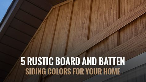 Board and batten siding is quickly becoming one of the most modern siding choices for homeowners across the country. Click the link for our recent blog post discussing how you can achieve this look with TruLog! #remodel #homerenovation #renovation #doityourself #cabinlife #loghome #cabininthewoods #intothewild #offgrid #countryliving #countrystyle #country_features #keepcraftalive #countryhome #newbuild #exteriordesign #homedesign #homeinspo #trulog #trulogsteellogsiding #steellogsiding Dark Brown Board And Batten Siding, Wood Look Steel Siding, Brown Board And Batten Siding, Wood Look Vinyl Siding Exterior, Stained Board And Batten Exterior, Cedar Board And Batten Siding, Brown Board And Batten Exterior, Board And Batten Siding Colors, Hardy Board Siding