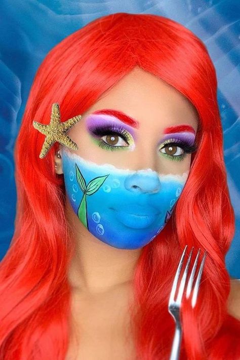 Fairy Tale Makeup Ideas, Character Makeup Ideas, Fantasy Makeup Ideas, Faceart Makeup, Dark Goddesses, Makeup Fantasi, Galaxy Mermaid, Makeup Karakter, Disney Inspired Makeup