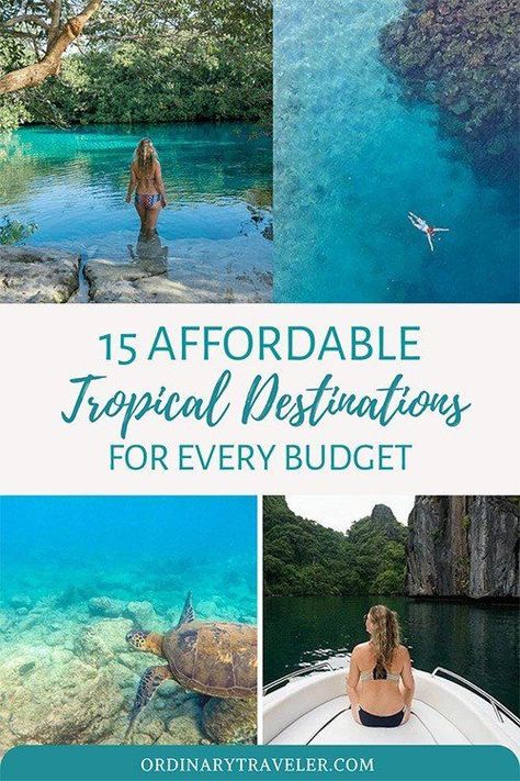 Tropical Places To Travel, Cheap Tropical Destinations, Affordable Tropical Vacations, Solo Beach Pics, Tropical Vacation Places, Cheap Tropical Vacations, Best Tropical Vacations, Tropical Vacation Destinations, Cheap Beach Vacations