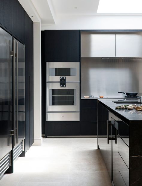 Kitchen Ideas Cabinets, Contemporary Kitchen Furniture, Drawer Fridge, Bedrooms Furniture, Gaggenau Appliances, Muswell Hill, Stainless Steel Countertops, Bespoke Kitchen, Warming Drawer