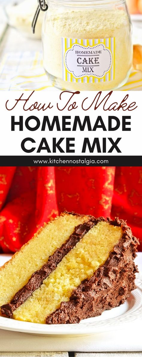 Making your own cake mix is not only easy, but it also allows you to control the ingredients that go into it. You will be surprised at how simple it is to make a substitute for a boxed cake mix from scratch! You will also learn how to make Yellow, White, Chocolate, Spice, Orange and Lemon Cake using the mix. So why not give it a try? Your family will love the delicious taste of these homemade cakes! Cake Mix From Scratch, Cake Mix Recipes Homemade, Homemade Lemon Cake, Homemade Yellow Cake, Lemon Cake Mix Recipe, How To Make Yellow, Yellow Cake Mix Recipes, Homemade Cake Mixes, Box Cake Recipes